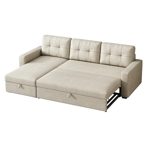 L Shaped Sleeper Sofa with Pull Out Bed and Storage Z562263