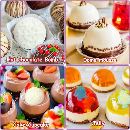 2 Pcs 8-Cavity Christmas Hot Cocoa Bomb Silicone Mold N857539