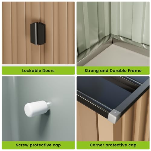 8 x 6 FT Metal Outdoor Storage Shed with Lock J804791
