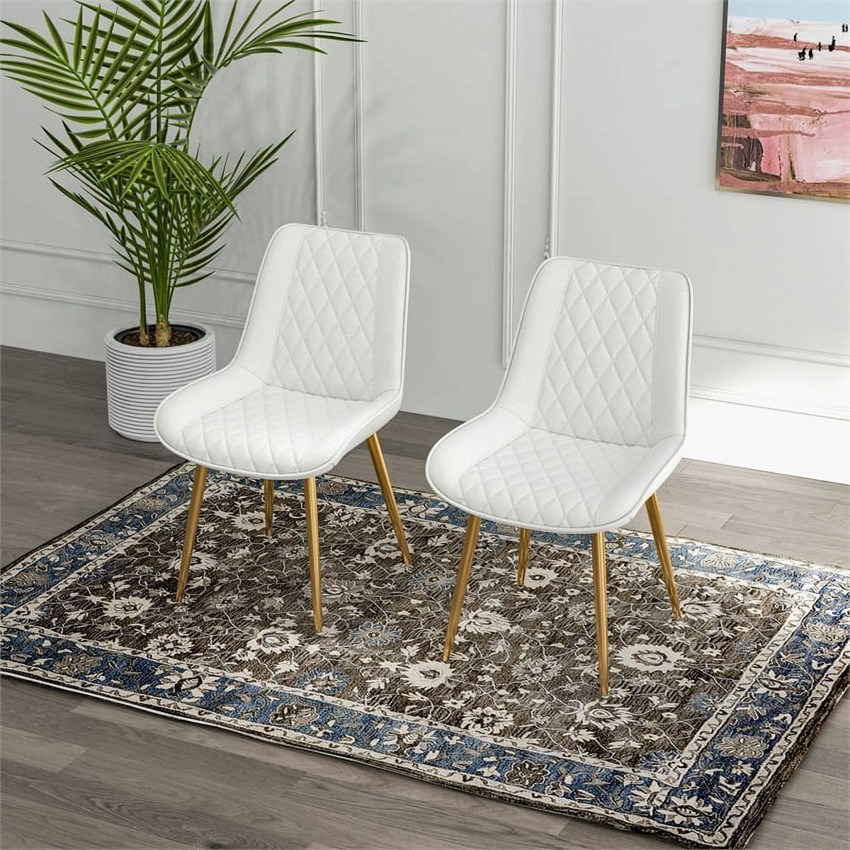 Cream Boucle Fabric Dining Chair Set of 2 K9997