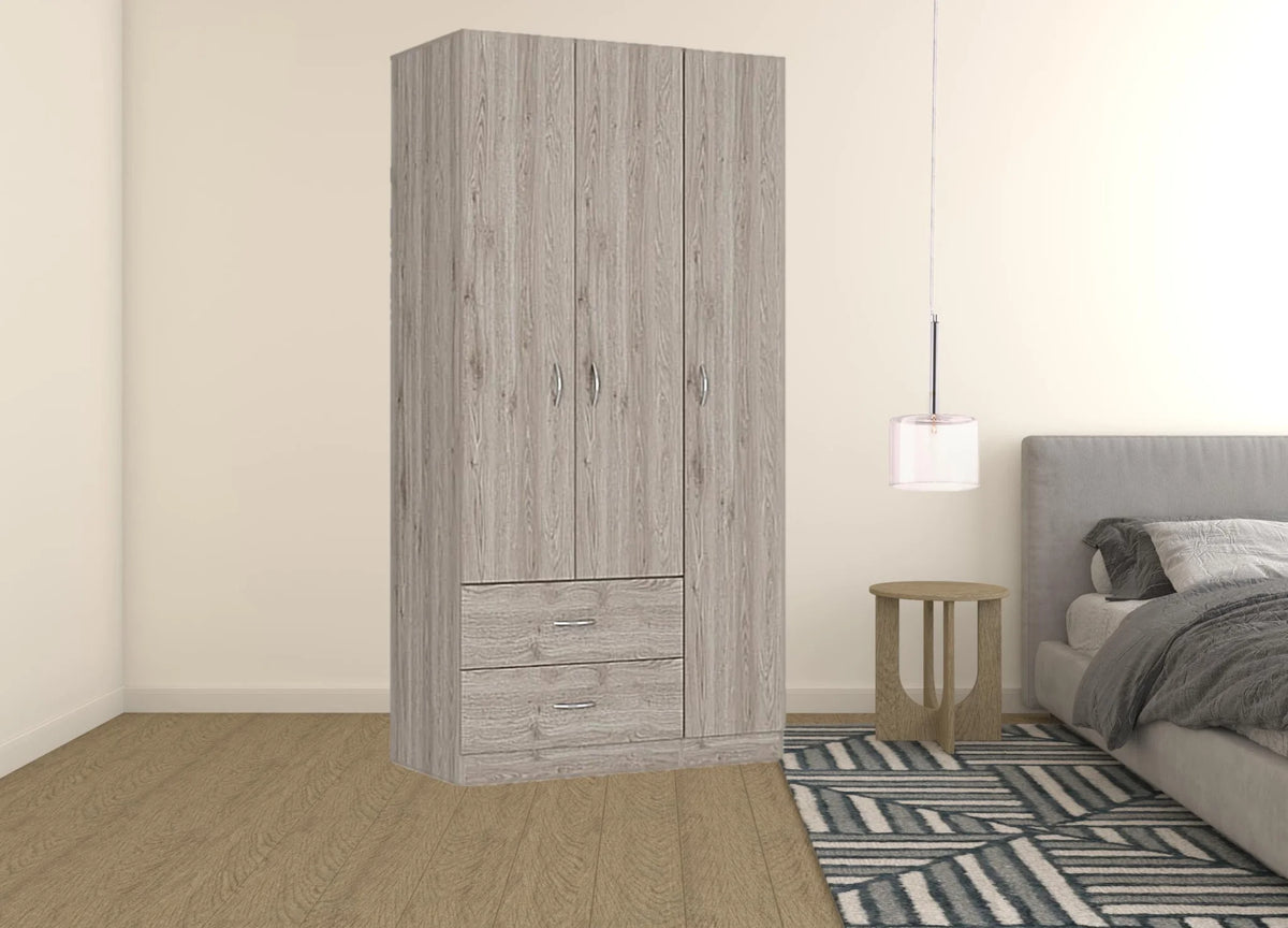 Light Gray Manufactured Wood Two Drawers Combo Dresser B817