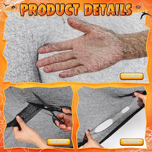 8 Pcs Giant Spider with Stretchy Netting Spiderweb Set N333