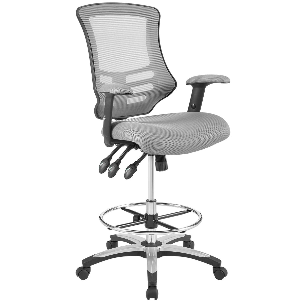 Gray Mesh Drafting Chair F552