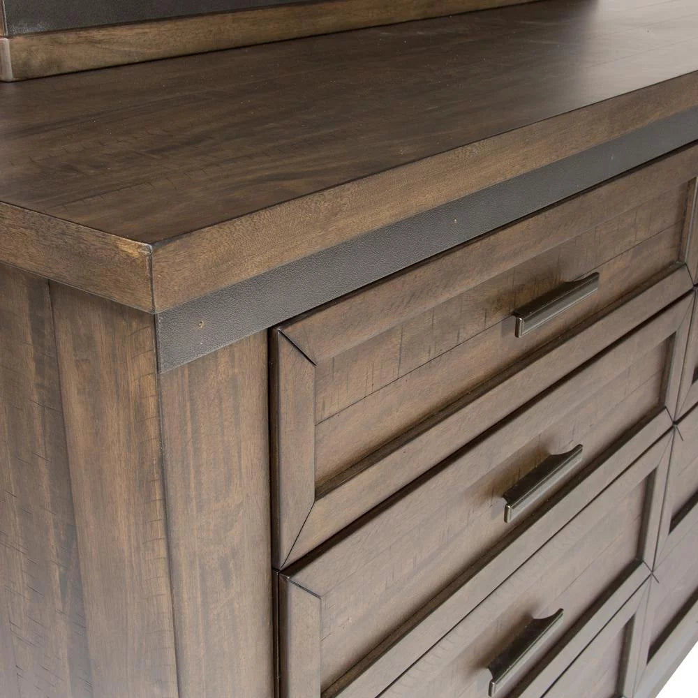 Gray Dresser & Mirror M30802