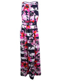 Floral Print Striped Maxi Dress G533965