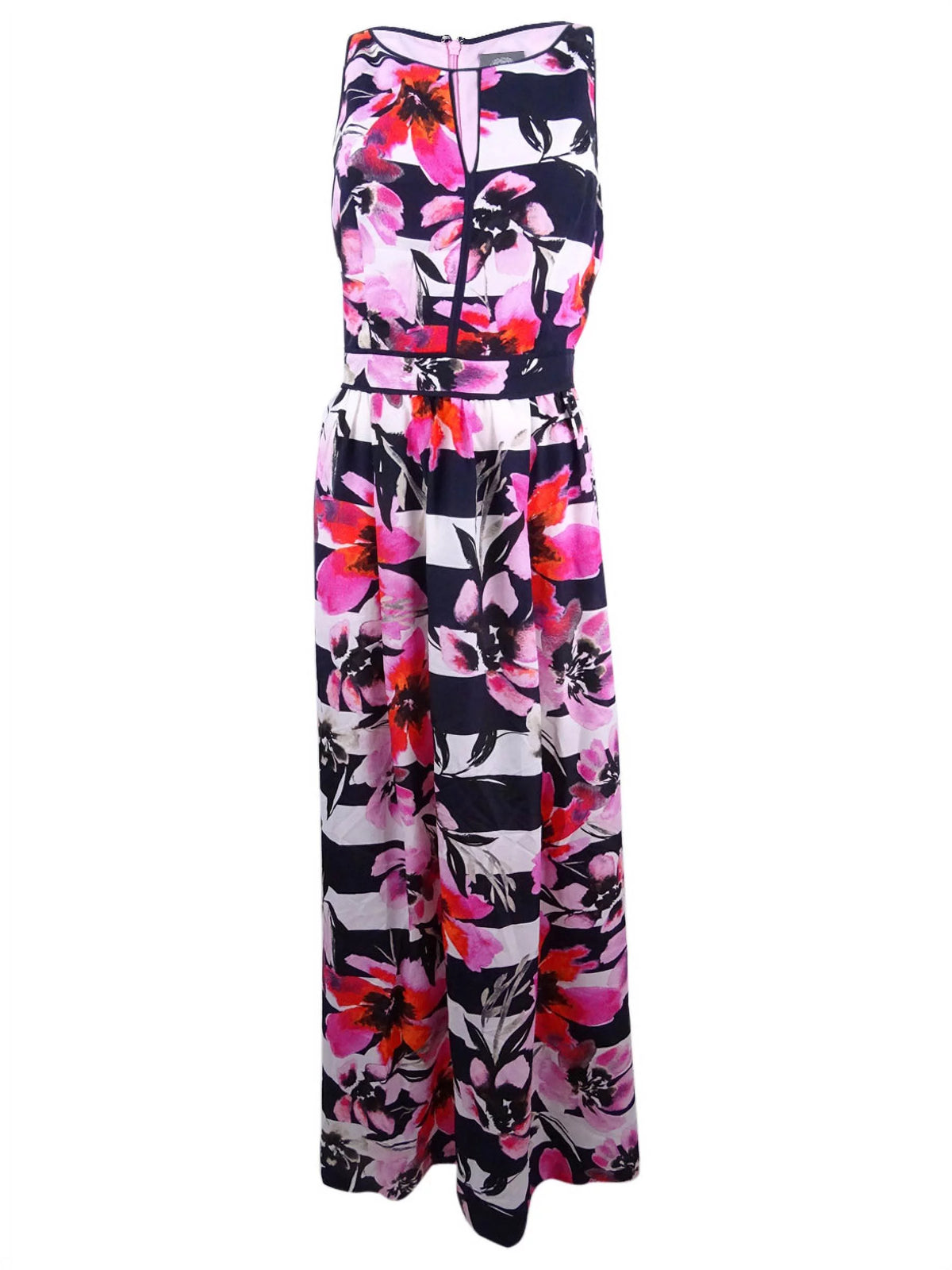 Floral Print Striped Maxi Dress G533965