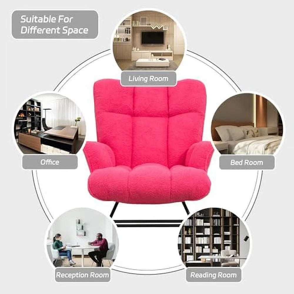 Teddy Upholstered Rocking Chair with High Backrest K7166