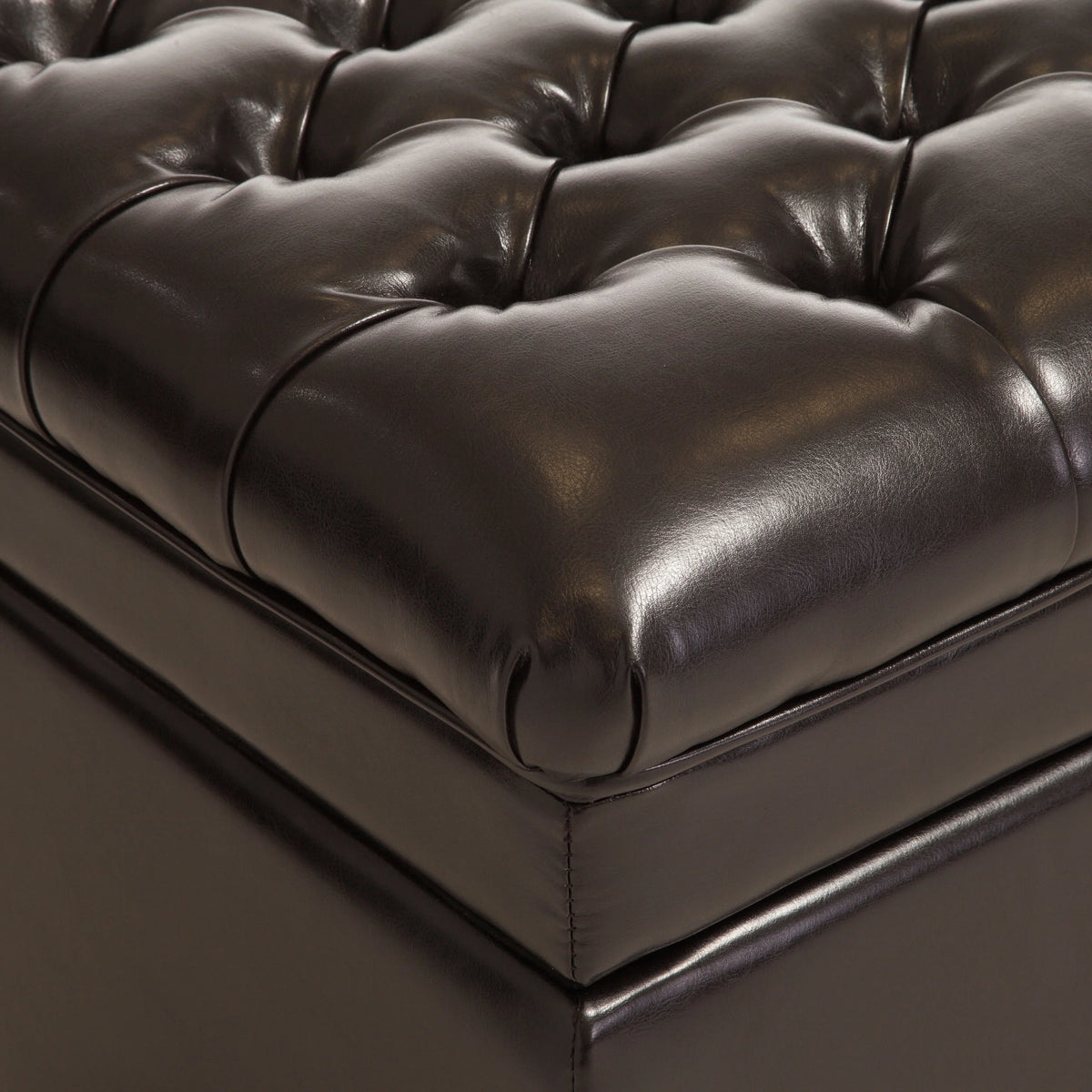 Espresso Bonded Leather Storage Ottoman X86294