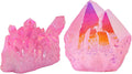 Hot Pink Titanium Coated Crystal Cluster & White AB Pink Titanium Coated Rock Quartz Cluster U27712