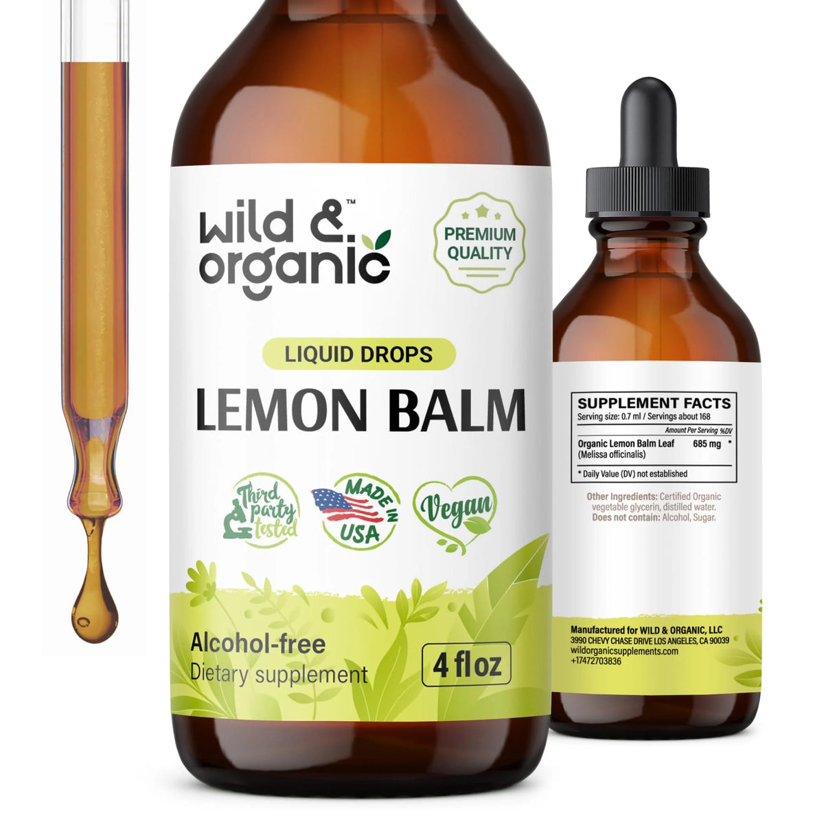 Organic Lemon Balm Liquid Extract 4 fl oz L456