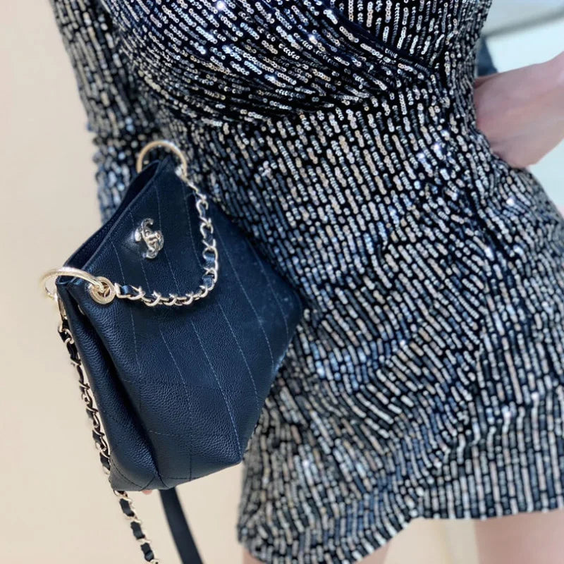 Grained Calfskin Small Hobo Bag P22974