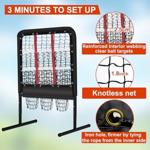9 Hole Pitching Net with Strike Zone and Handbag E266198