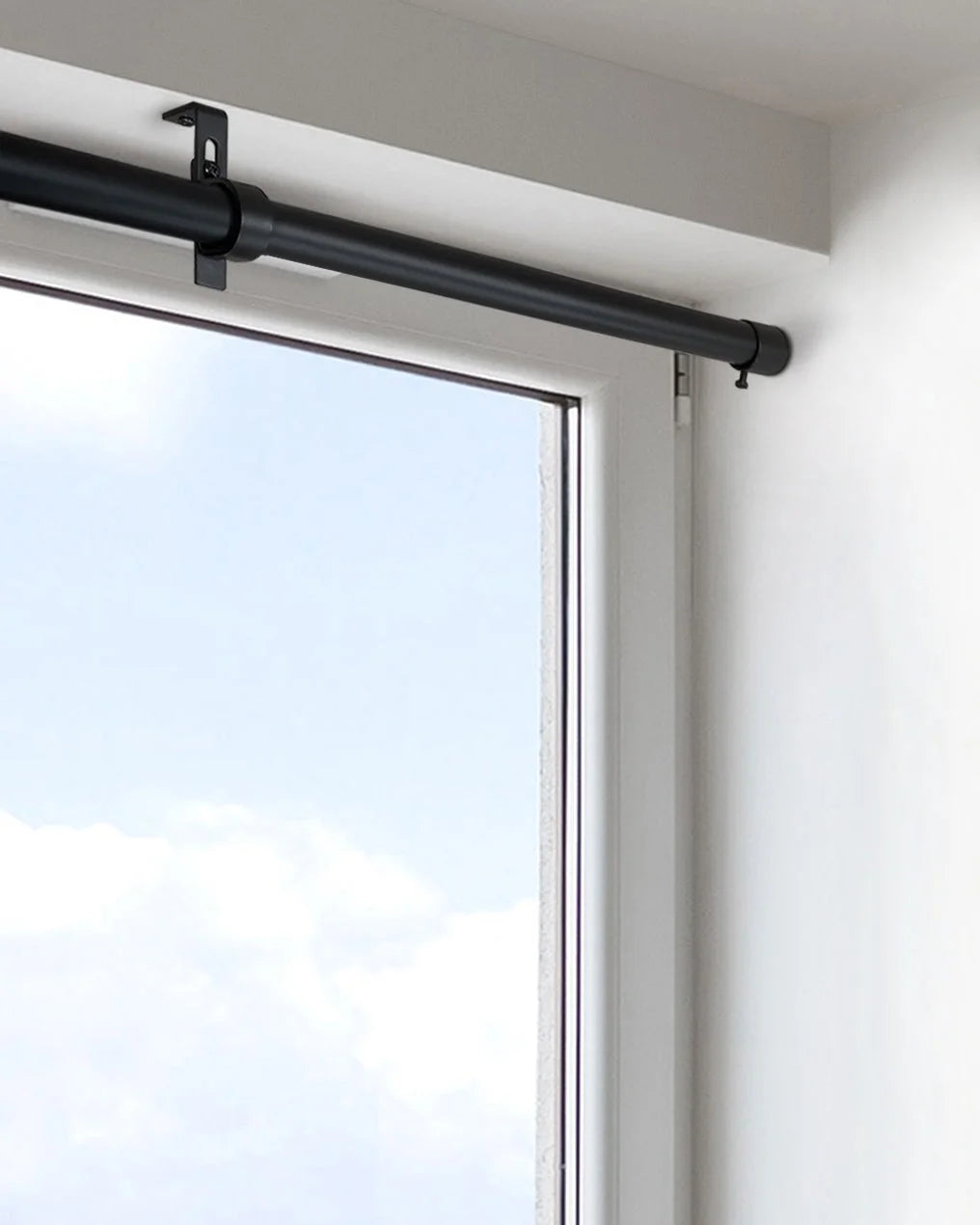 72"-144" 1" dia. Matte Black Curtain Rod Set S4253
