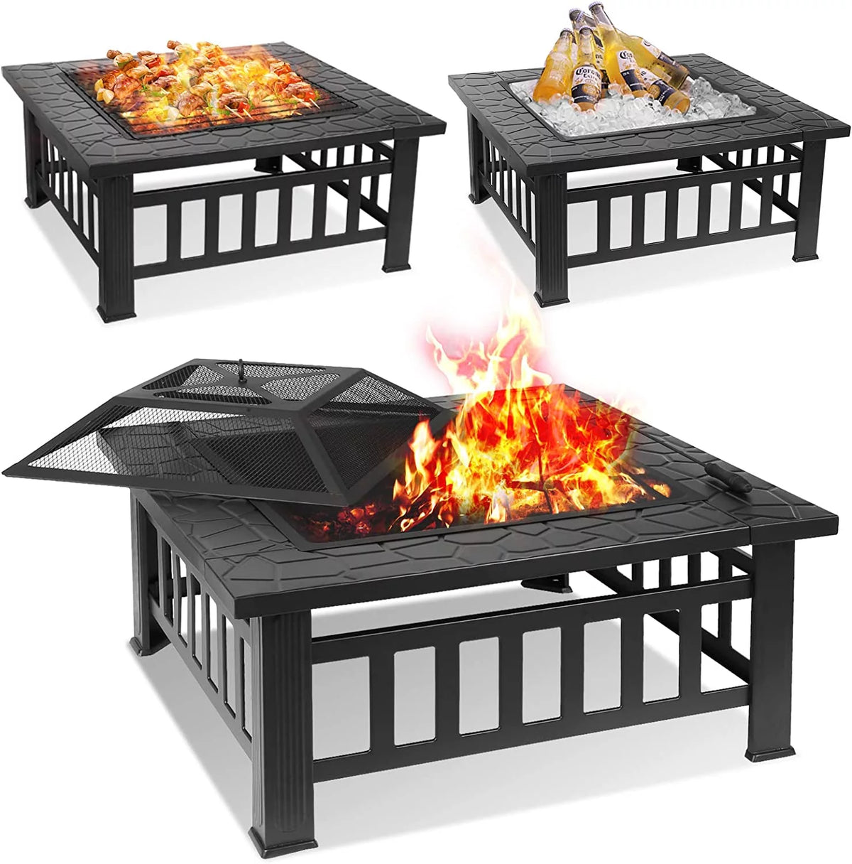 32" Wood Burning Metal Fire Pit J8058