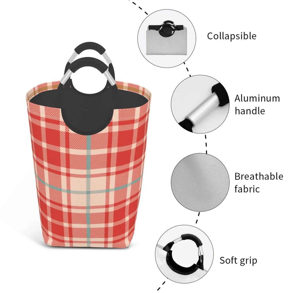 50L Large Rectangular Laundry Hamper with Aluminum Handles D249