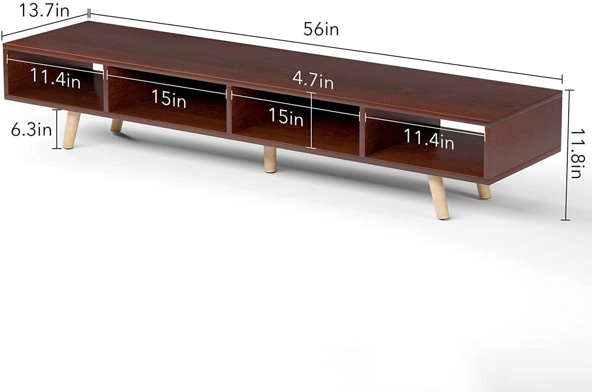 Wood TV Stand with Storage Shelves D760977
