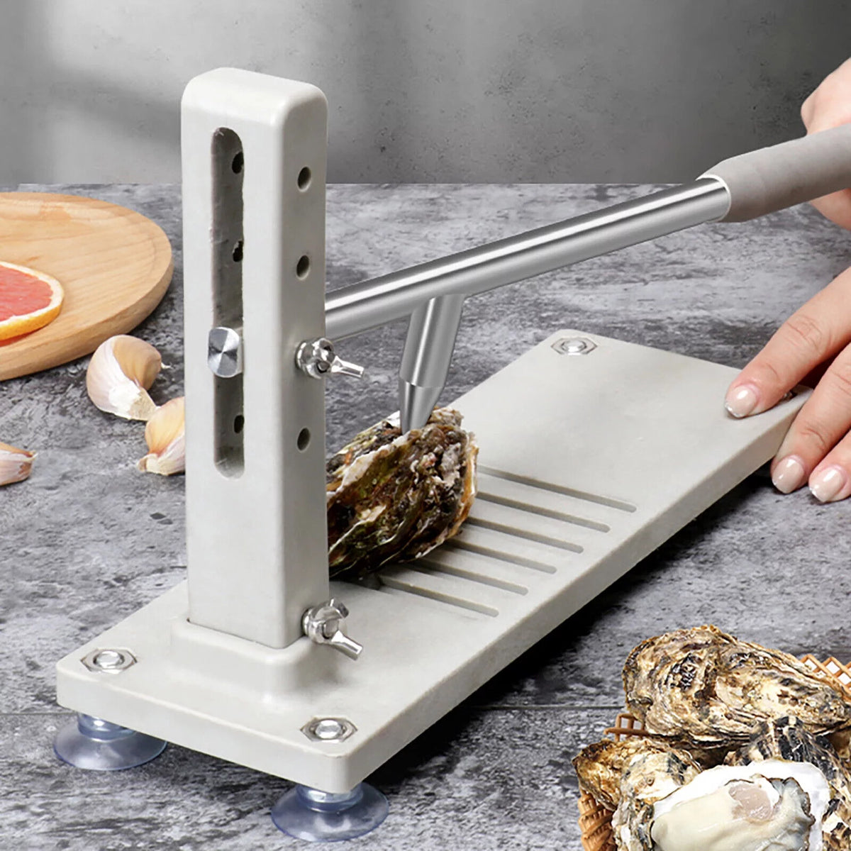 Manual Oyster Clam Shucker Stainless Opener Tool with 2 Blade T895