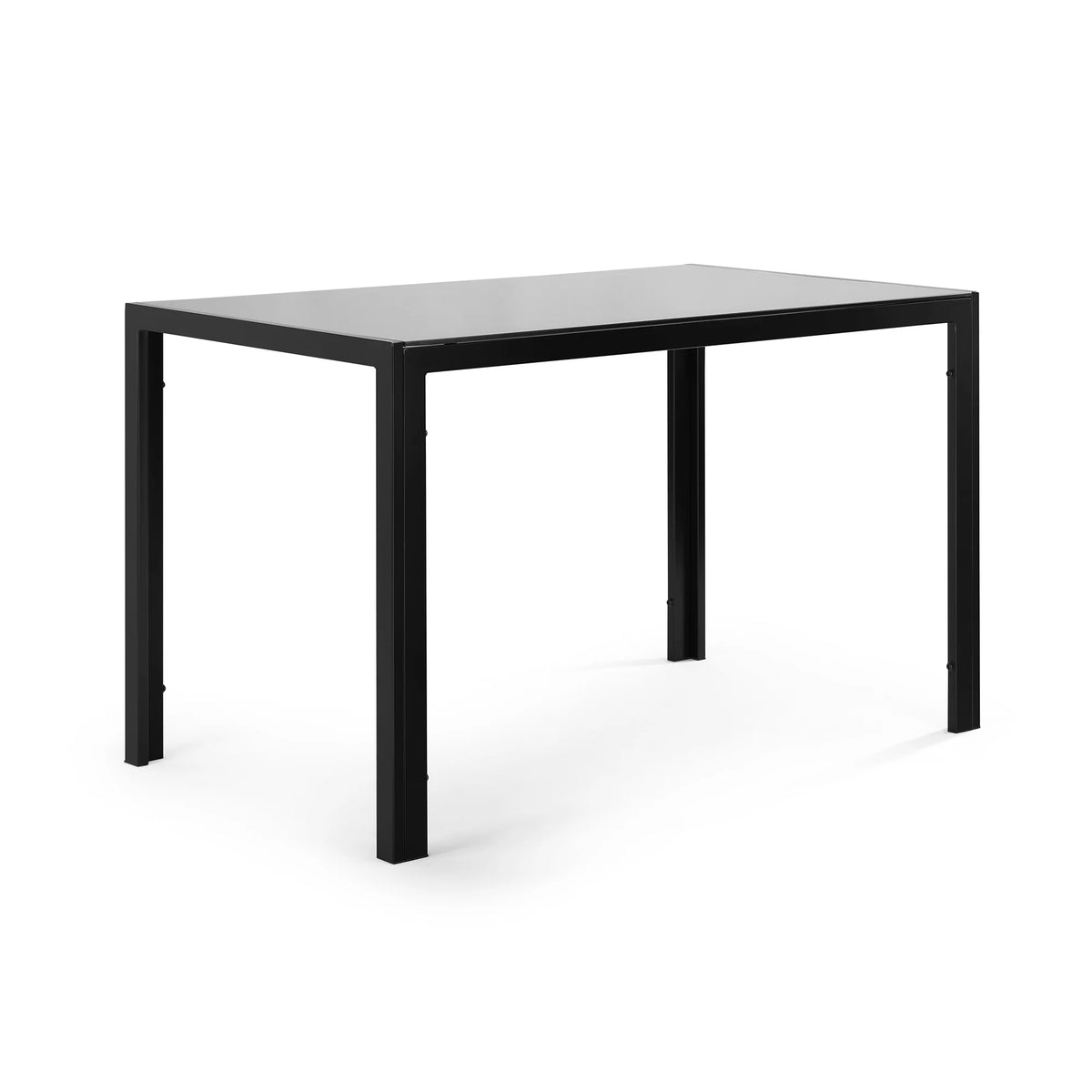 5 Pieces Tempered Glass Dining Table Set with 4 Faux Leather Chairs Black V549726