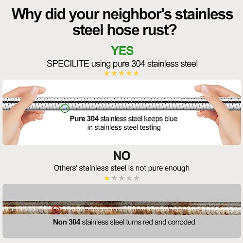 50ft 304 Stainless Steel Garden Hose with Nozzles G314745