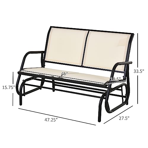2-Person Outdoor Glider Bench Black R9117
