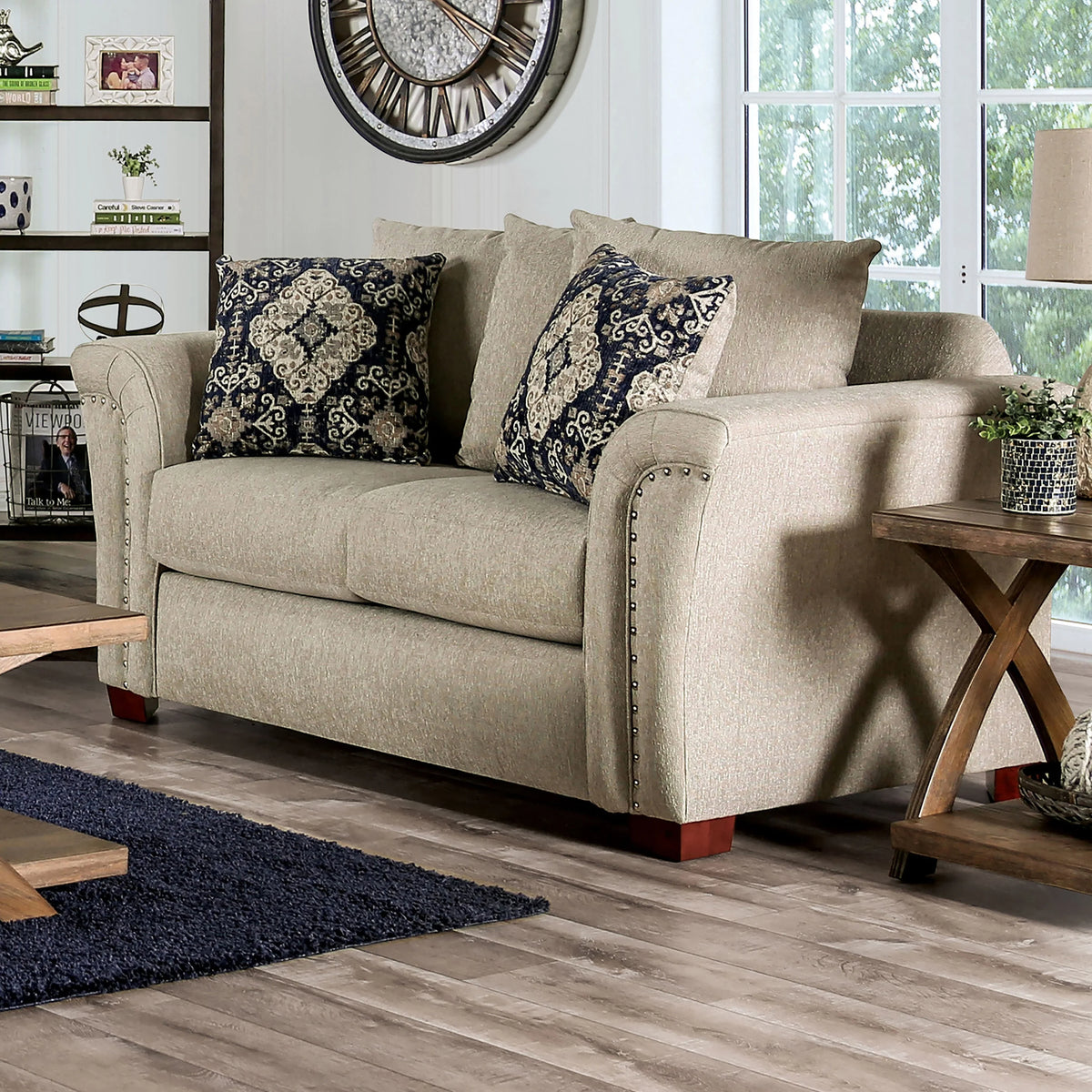Transitional Upholstered Loveseat P11511