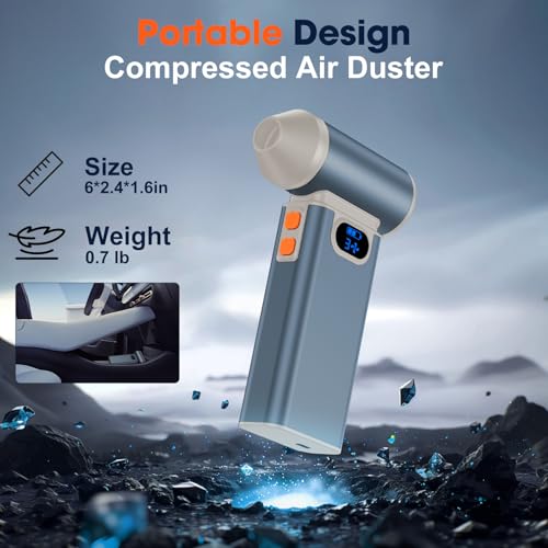 Black Rechargeable Electric Air Duster with Digital Display G7273