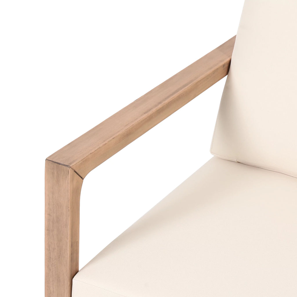 Acacia Wood Club Chairs with Cushions, Set of 2 M211
