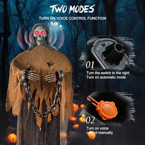 Animated Skeleton Witch with Glowing Eyes V3939