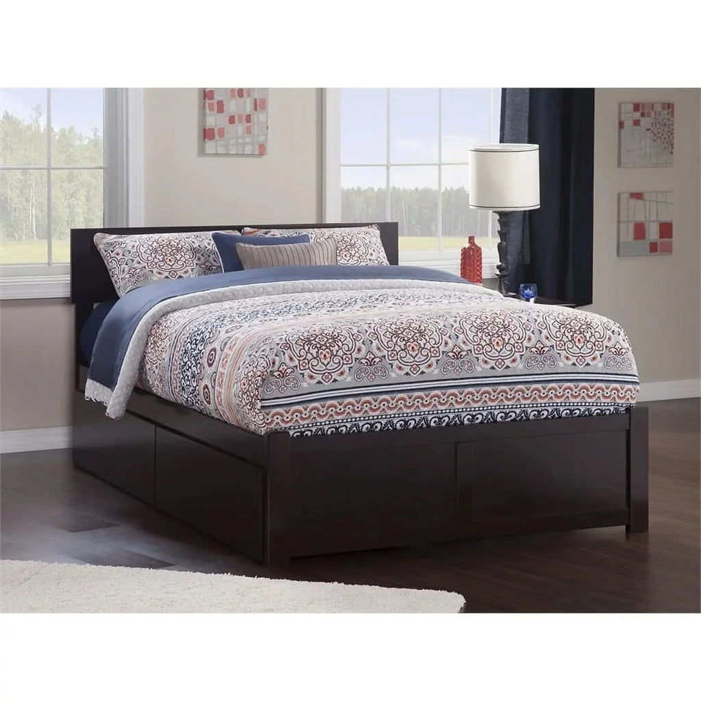 Solid Wood Queen Storage Platform Bed in Espresso M250046