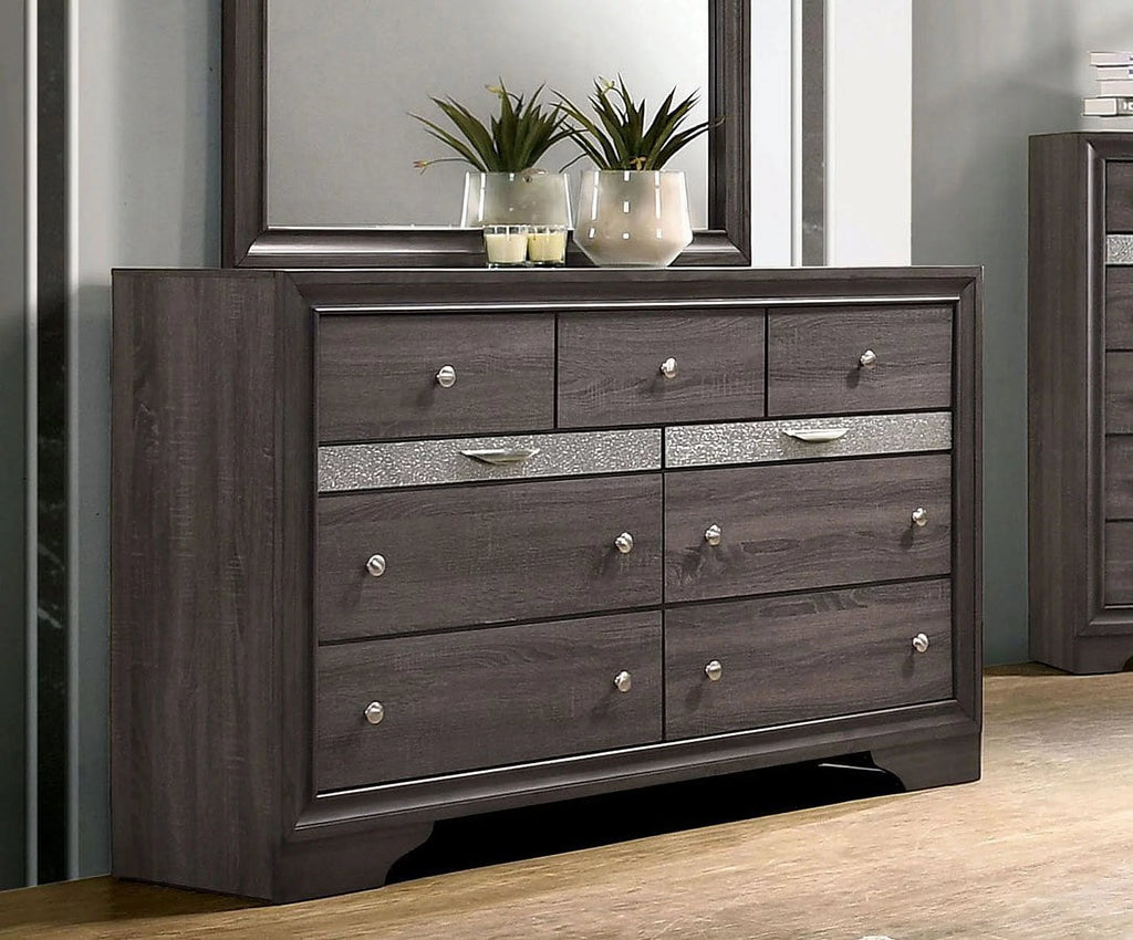 Gray Queen Size Solid Wood Bedroom Furniture 4pc Set A315