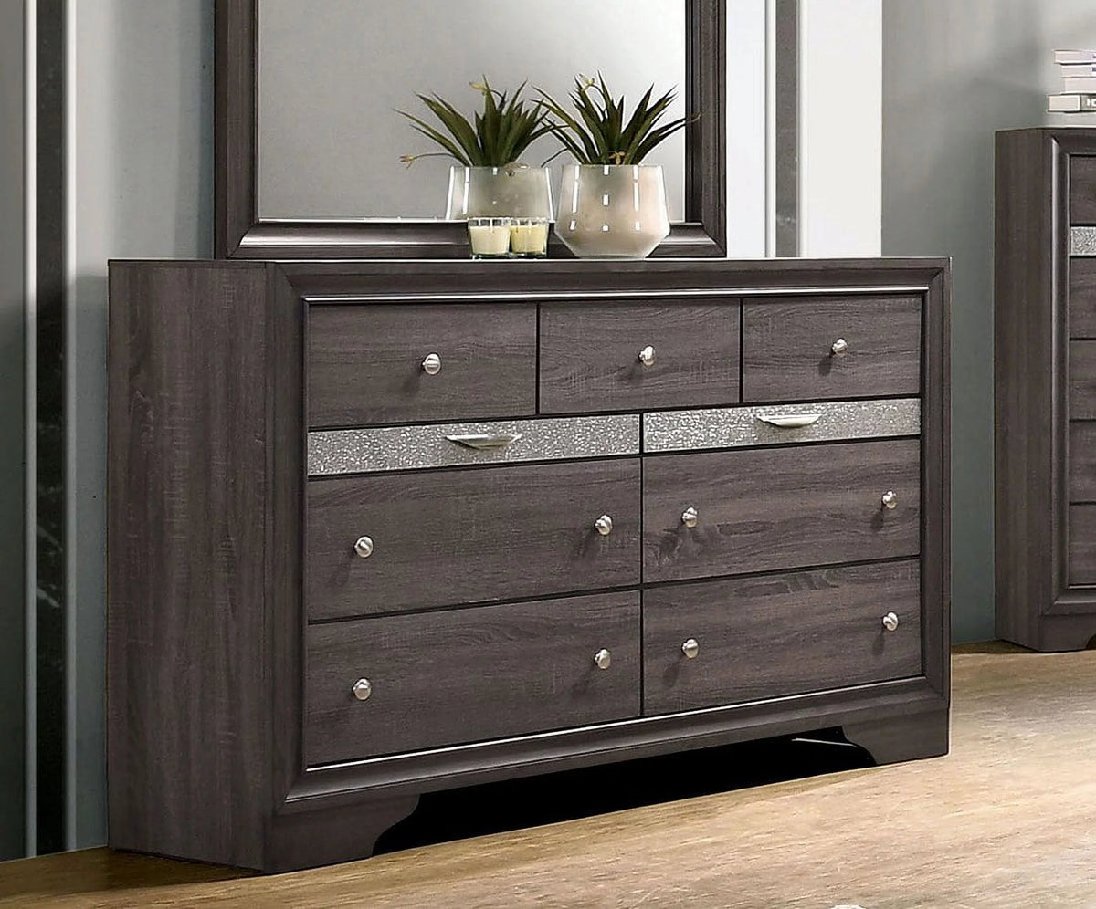 Gray Queen Size Solid Wood Bedroom Furniture 4pc Set A315