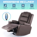 Brown 360 Swivel Heated Massaging Recliner Chair Z908609