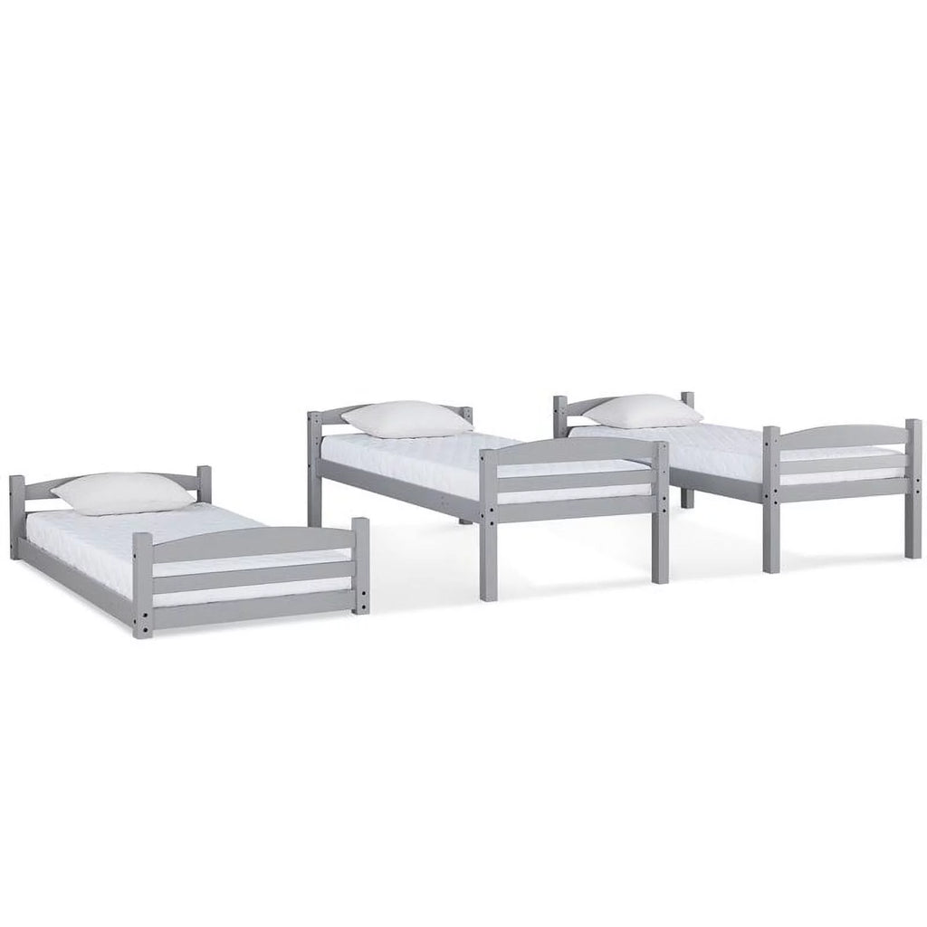 Gray Triple Floor Wood Bunk Bed F988420