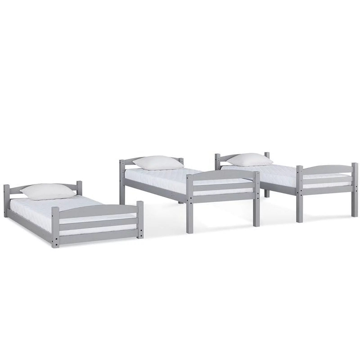 Gray Triple Floor Wood Bunk Bed F988420