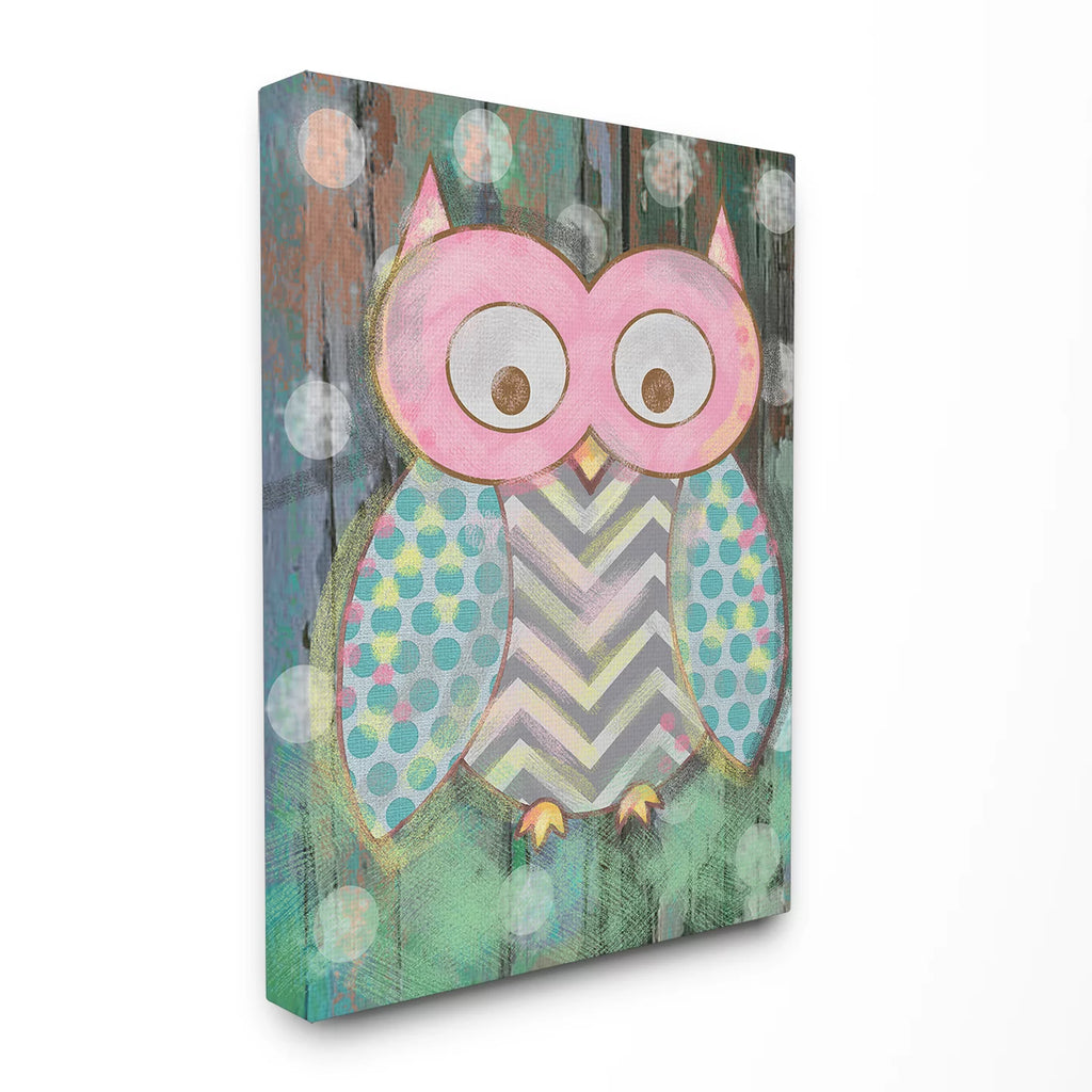 Distressed Woodland Owl Wall Art 24x30 A90781