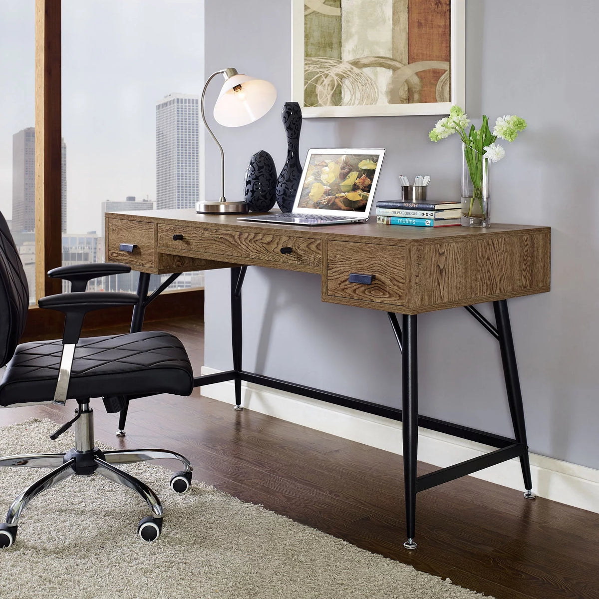 Walnut Office Desk L39064