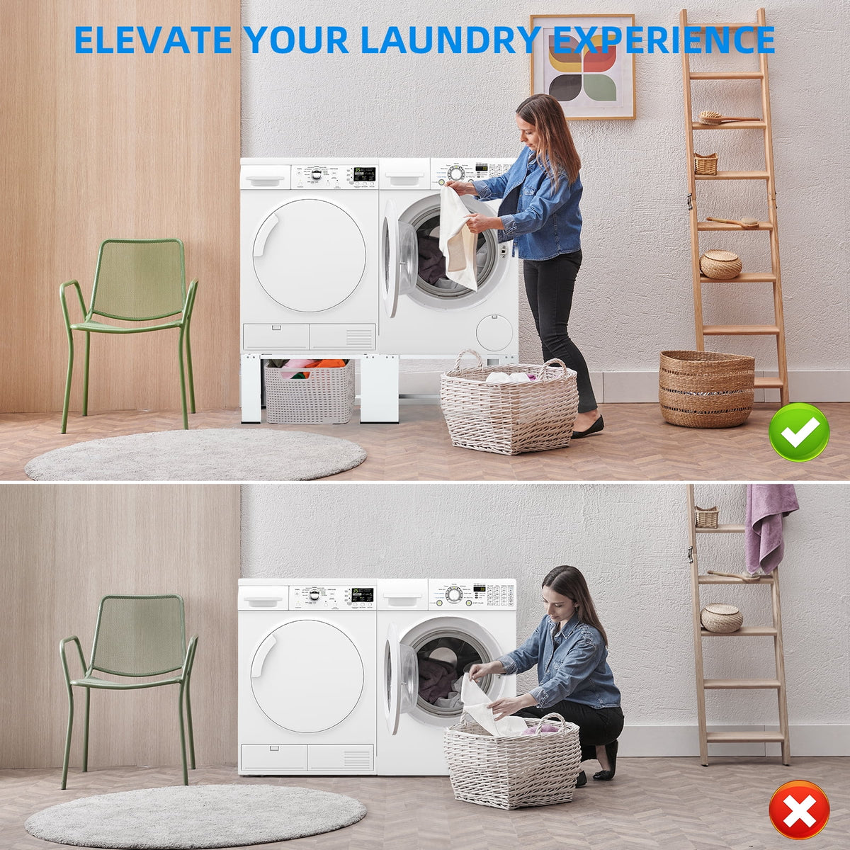 White 2-in-1 Laundry Pedestal B60097