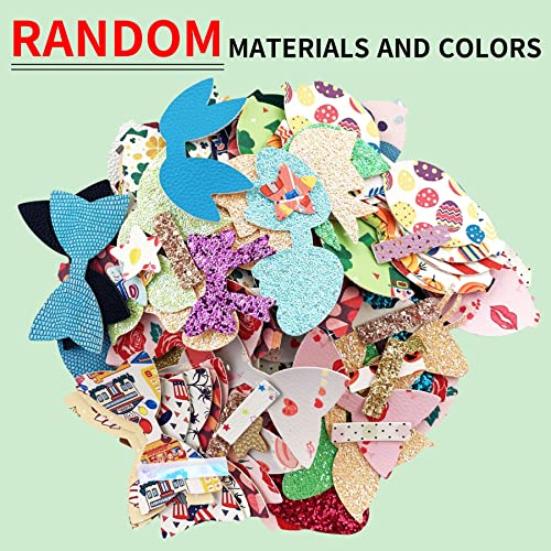 348 Pcs 60 Set Faux Leather Hair Bows DIY Making Kit H25757
