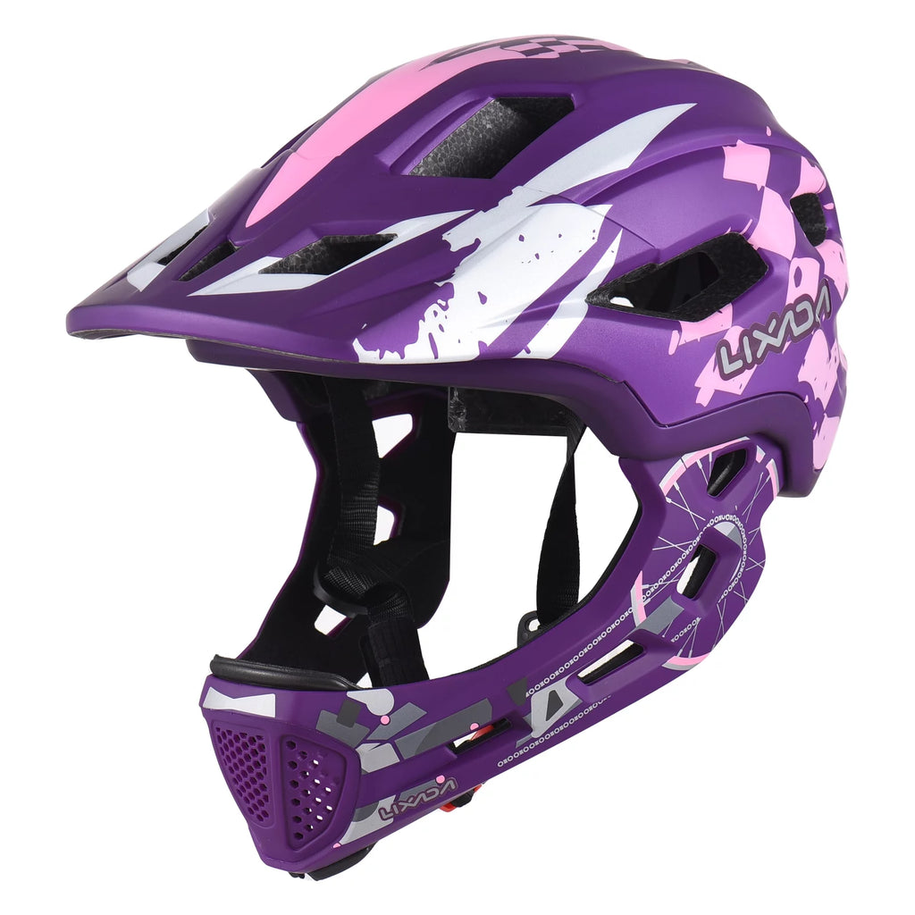 Kids Cycling Helmet Detachable Full Face Adjustable P4914