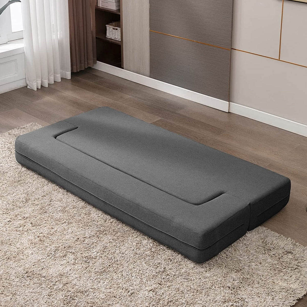 Convertible Futon Sofa Bed Dark Grey A801
