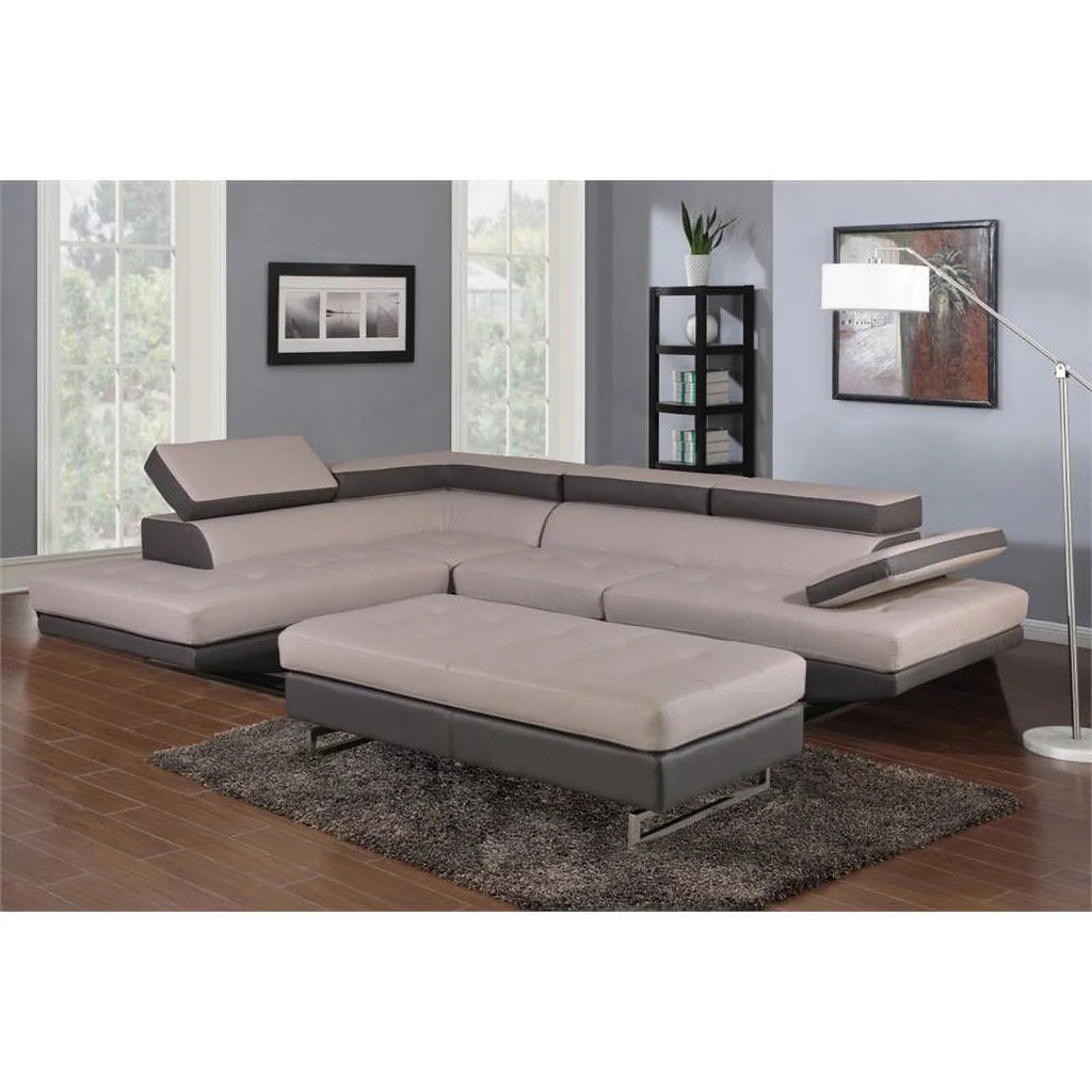 Faux Leather Sectional with Left Arm Facing J203