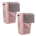 60L Slim Laundry Hamper with Lid, Set of 2, Pink B49654