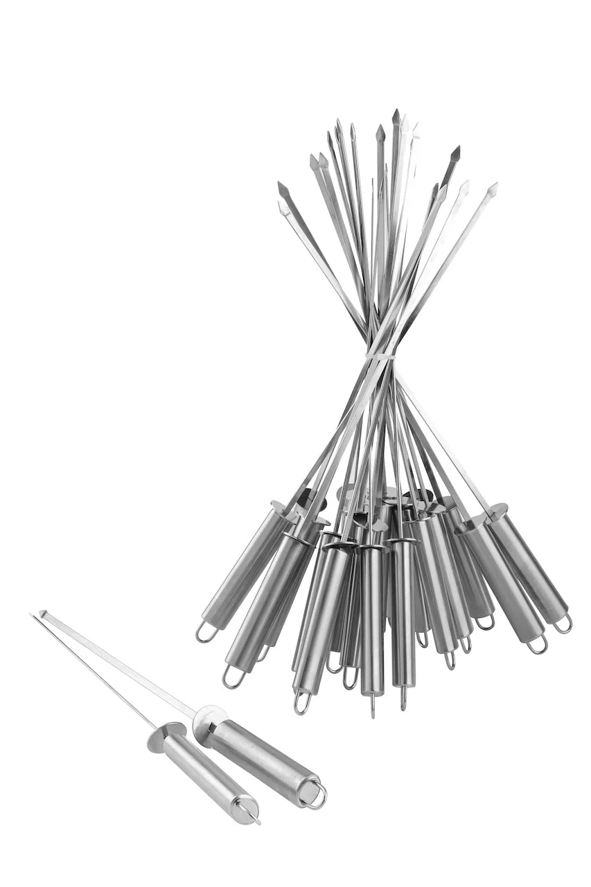 16" Stainless Steel BBQ Skewers 24-Pack Z668