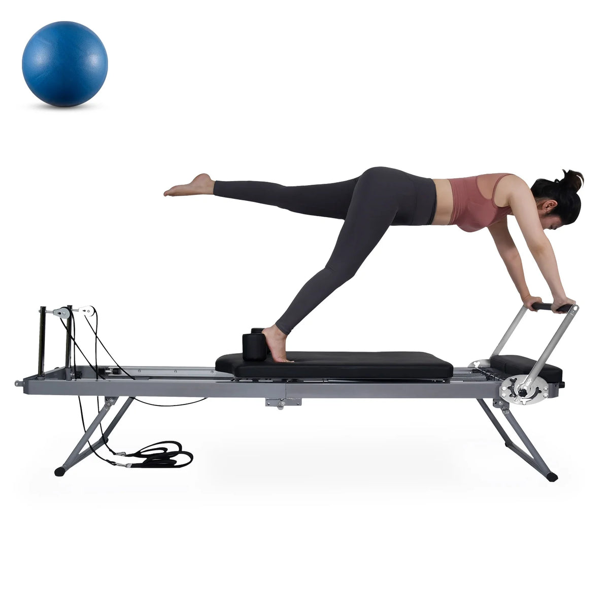 Foldable Pilates Reformer Machine with Spring H819474