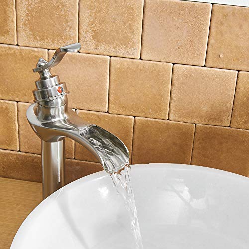 Brushed Nickel Single-Handle Vessel Sink Faucet I7656
