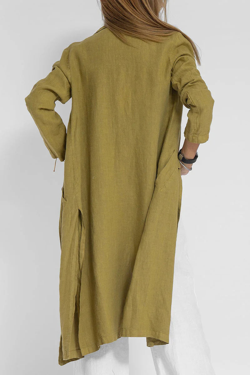 Solid Turn-back Collar Outerwear S366