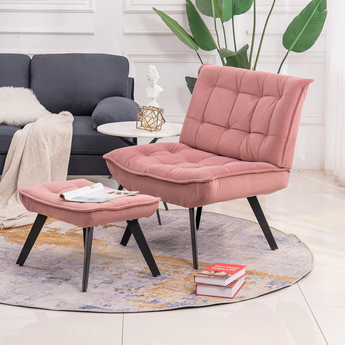 Pink Velvet Accent Chair S162422