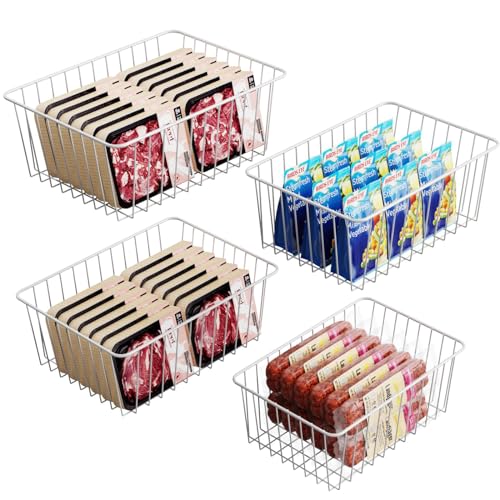 4 Pack White Freezer Organizer Bins D4592