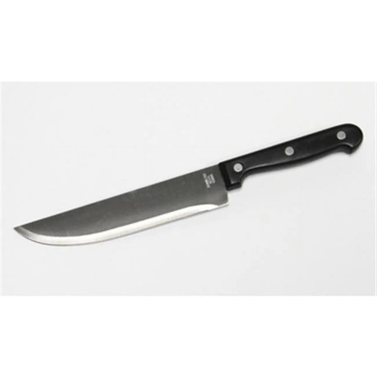 7in. Butcher Knife Black Handle Silver Blade Q82961
