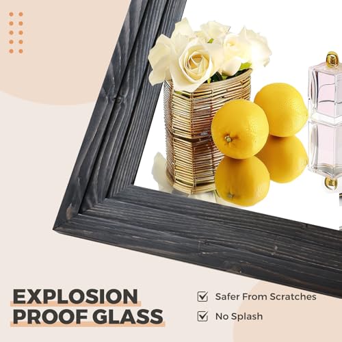 65"x24" Full Length Solid Wood Frame Floor Mirror Brown D297